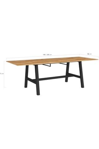 Mesa de refeição extensível Mathilde - Imitação de madeira e preto