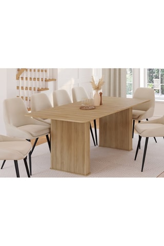 Mesa de jantar extensível Albane - Imitação de madeira