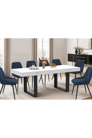 Mesa extensível Brixton - Branco e preto