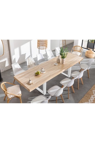 Mesa extensível Brixton - Imitação de madeira e branco