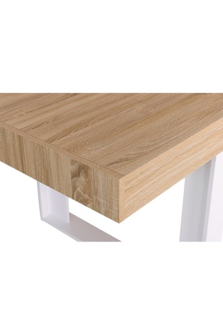 Mesa extensível Brixton - Imitação de madeira e branco