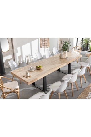 Mesa extensível Brixton Imitação de madeira e preto