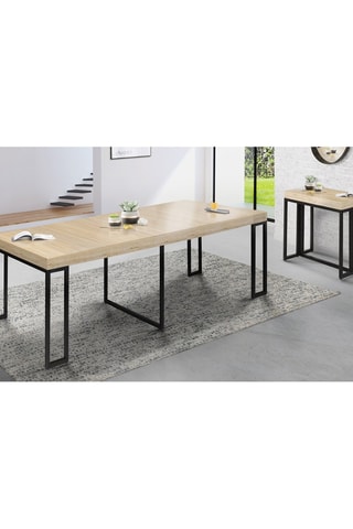 Mesa extensível Manufacture Preto e imitação de madeira