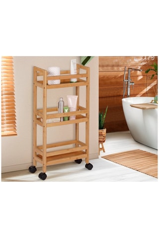 Carinho de cozinha em bambu 3 níveis Maya - Natural e preto