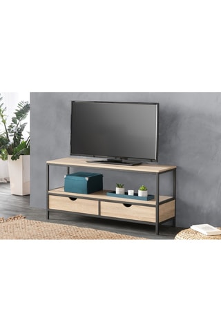 Móvel de TV com 2 gavetas Manufacture - Natural e preto
