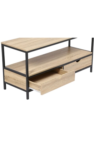 Móvel de TV com 2 gavetas Manufacture - Natural e preto