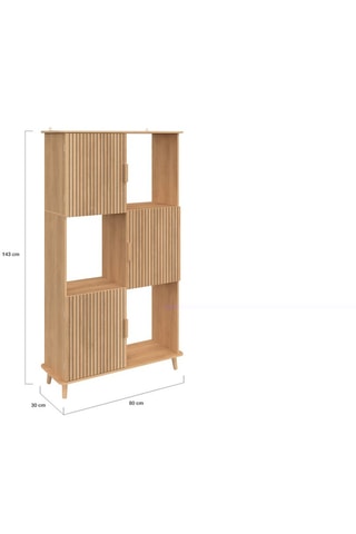 Estante Faustine 3 portas - 80 x 30 x 143 cm 