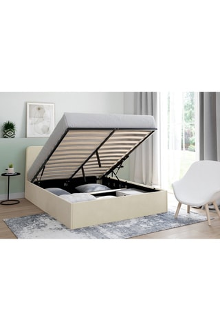 Cama com arrumação e sommier Louise - Bege