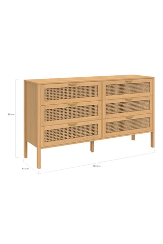 Cómoda 6 gavetas Eve - 140 x 80 x 40 cm