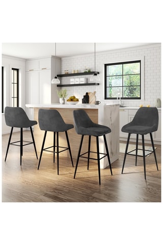 4 bancos de bar Olivia - 44 x 65 x 34 cm