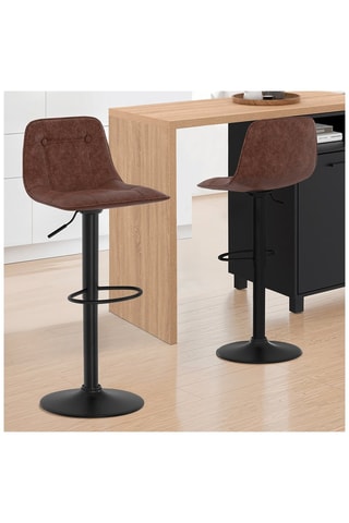 2 bancos de bar Edison - 39 x 83-104 x 42 cm