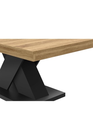 Mesa de centro Alexia - Imitação de madeira e preto