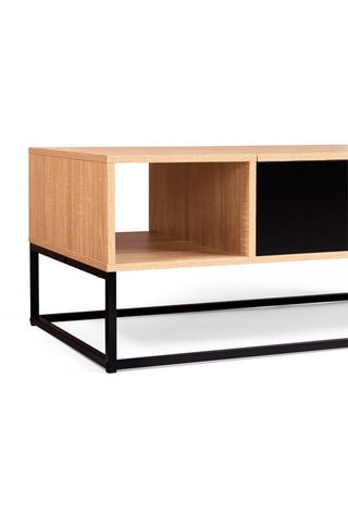 Mesa de centro elevável Manufacture - Preto e imitação de madeira