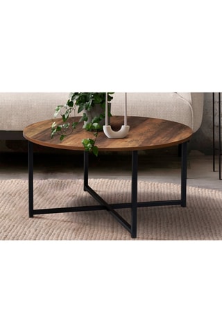 Mesa de centro Elize - Preto e imitação de madeira