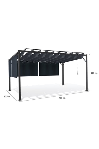 Pérgula lascas orientáveis com 4 estores integrados - 12 m²