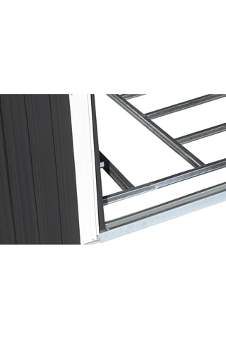 Abrigo de jardim com base - Cinzento e branco - 8,4 m³
