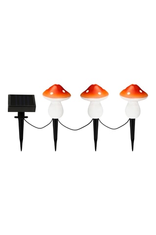 Grinalda solar cogumelos 3 LED - Branco quente