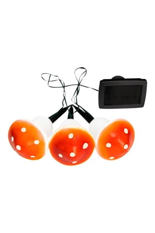 Grinalda solar cogumelos 3 LED - Branco quente