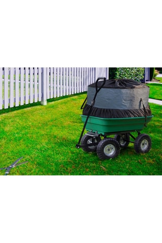 Carro de jardim de caixa inclinável com saco - 60 x 53,5 x 152 cm
