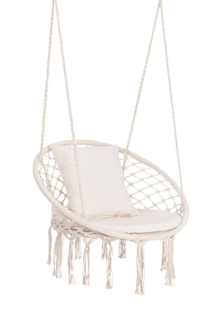 Cama de rede macramé com almofada - 60 x 50 x 120 cm