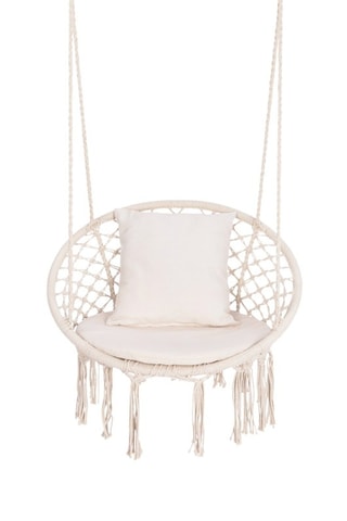 Cama de rede macramé com almofada - 60 x 50 x 120 cm