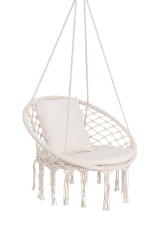 Cama de rede macramé com almofada - 60 x 50 x 120 cm