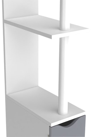 Móvel WC 2 portas - Branco e cinzento-escuro