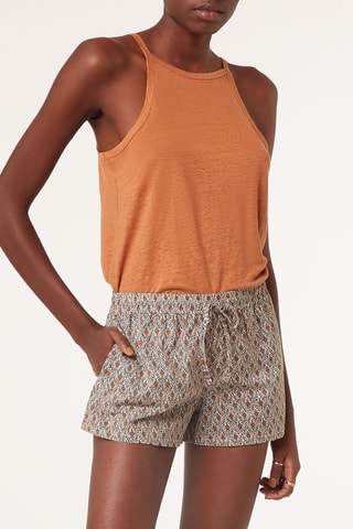Camisola de alças em linho - Laranja