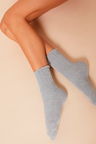 Meias New Chenille Cinzento