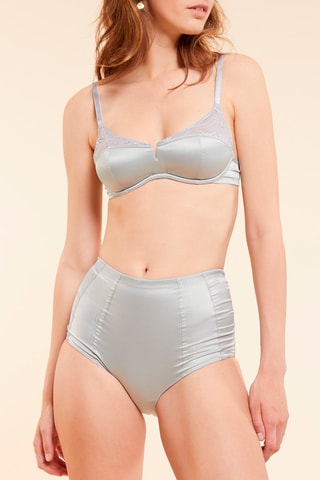 Cueca de cintura subida Babydoll Cinzento-claro - Etam