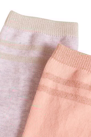 2 pares de meias Stripy 2 Pp  Cinzento-claro e rosa