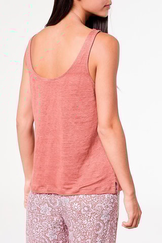 Camisola de alças em linho Hamy Terracota
