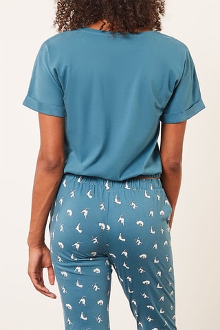 T-shirt curta Yamaste Azul-pato