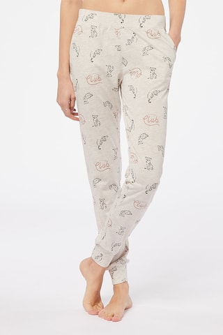 Calças de pijama cintura subida Divan - Bege