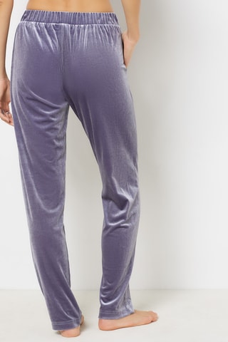 Calças de pijama em veludo Bellah - Azul-noite