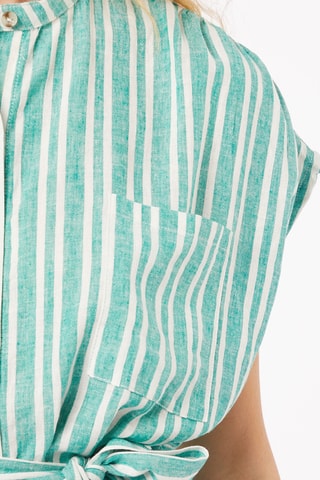 Camisa de dormir em linho Anis - Verde - Etam