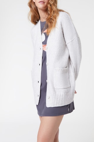 Casaco de malha comprido Loungewear Cinzento-claro