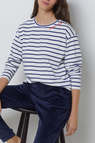 T-shirt de pijama Sanae - Azul-marinho