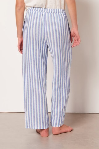 Calças de pijama 7/8 cintura subida em linho Cema - Cru