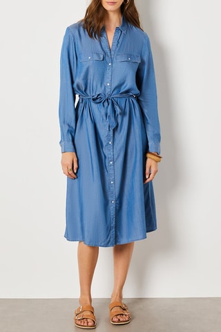 Vestido-camisa - Azul-claro
