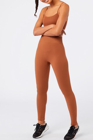 Leggings de desporto de cintura subida Active Chocolate - Etam