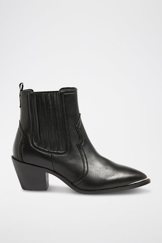 Botins em couro Grace - Preto