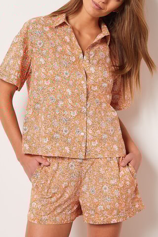 Camisa de pijama Indian Bliss Salmão e cru - Etam