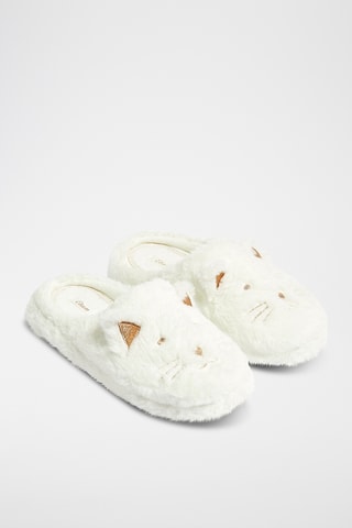 Chinelos de quarto com orelhas - Branco