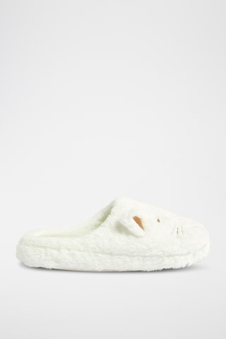Chinelos de quarto com orelhas - Branco
