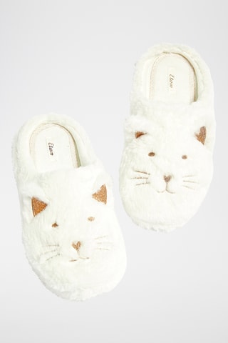 Chinelos de quarto com orelhas - Branco