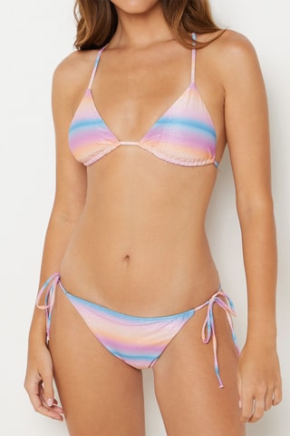 Parte de baixo de biquíni tie and dye - Rosa e azul-claro