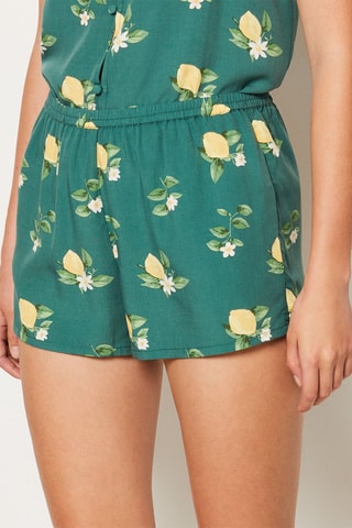 Calções de pijama cintura subida - Verde-escuro