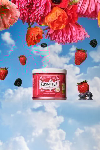 AquaRosa bio sans théine - Hibiscus, baies rouges - Boîte métal - 100 g