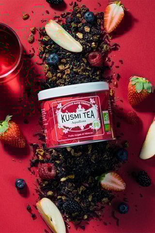 AquaRosa bio sans théine - Hibiscus, baies rouges - Boîte métal - 100 g